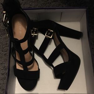 Top Moda Suede Black Shoes Size 10